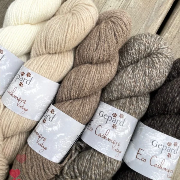 Eco Cashmere Vintage fra Gepard garn hos Fru Kvist - sammen med andre kasjmir garn og andre lekre garn i topp kvalitet.