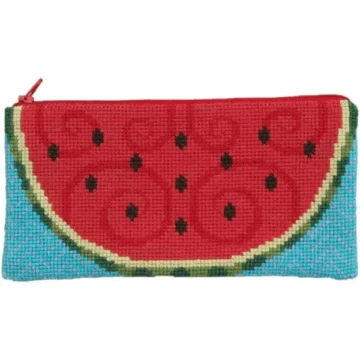 Fru Zippe Clutch broderi vandmelon